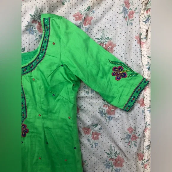 Bohemian Embroidered Sequin Floral Tunic Dress Beach Cover - Picture 7 of 15